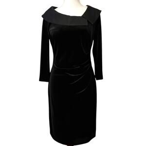 Jessica Howard 10P Cocktail Dress Velvet Retro Stretch 10 Petite Elegant Classic